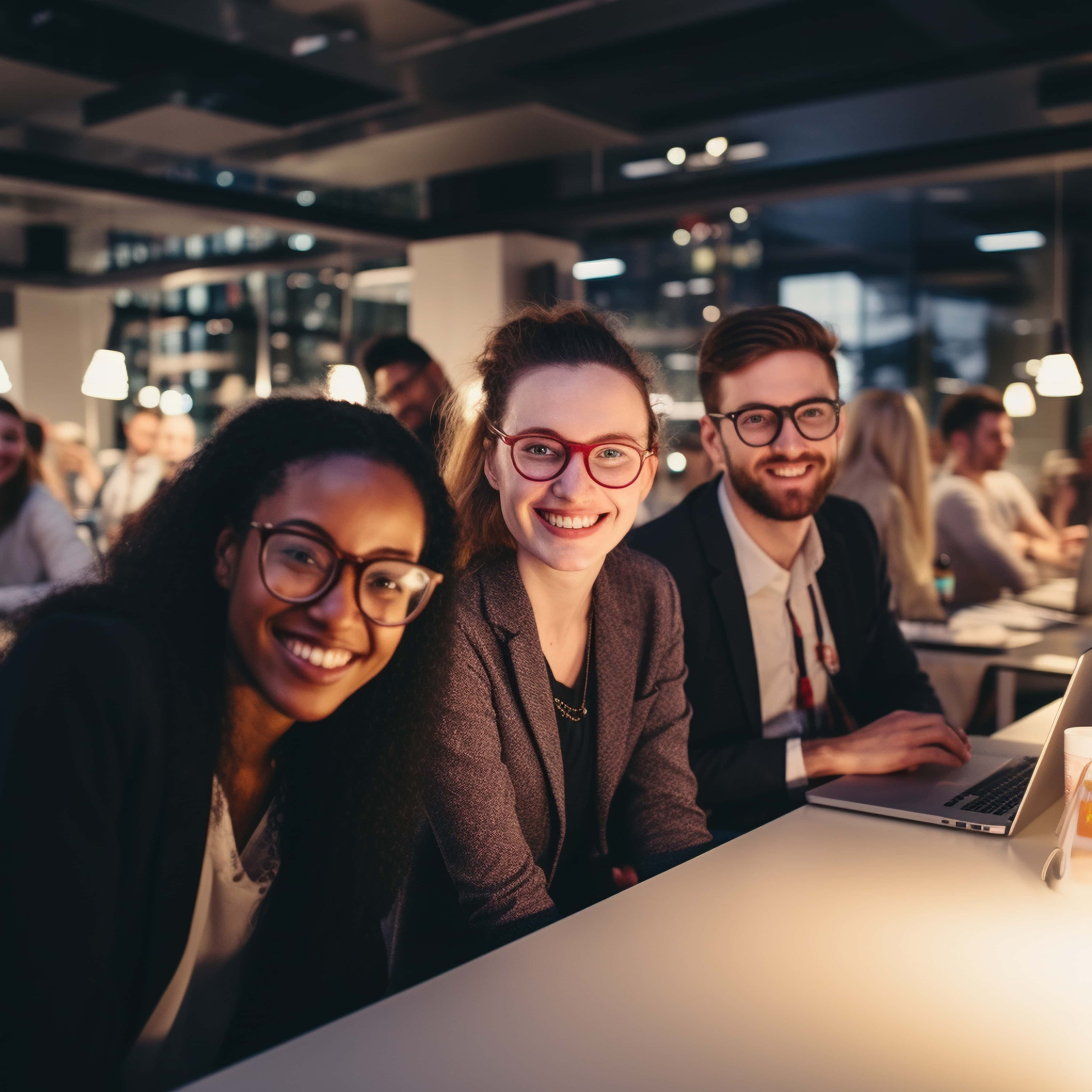 Diverse team in an office